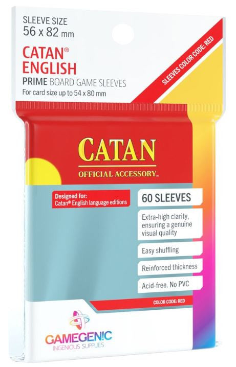 Gamegenic Prime Board Game Sleeves - CATAN English (56mm x 82mm) (50 Sleeves Per Pack)